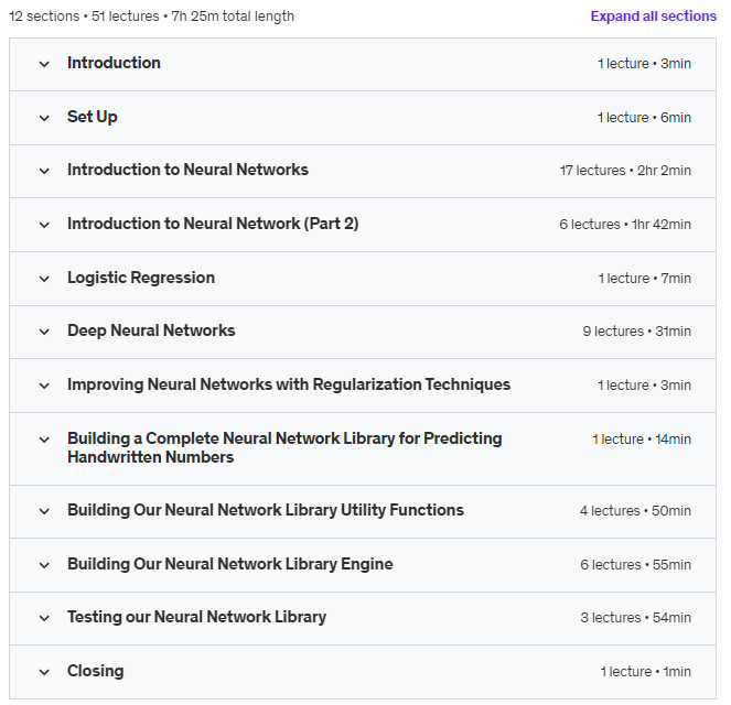 Course topics · Udemy — { C Language } Deep Learning From Ground Up™ 2022-7
