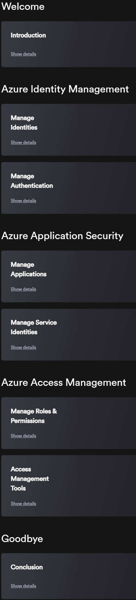 Course topics · INE — Azure Advanced Identity & Access Management 2023-8