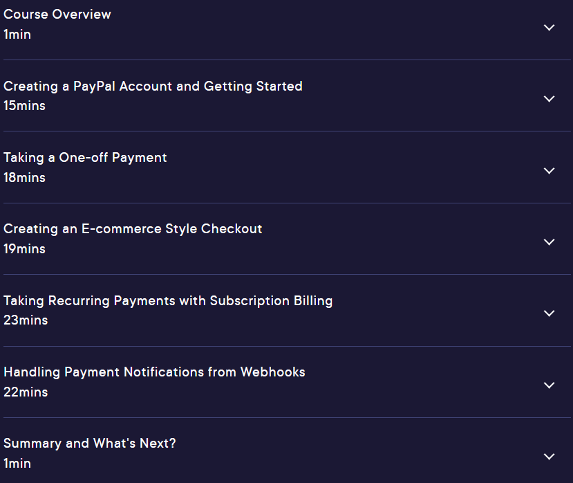 Course topics · Pluralsight — PayPal Payments Integration for ASP.NET MVC 2024-11