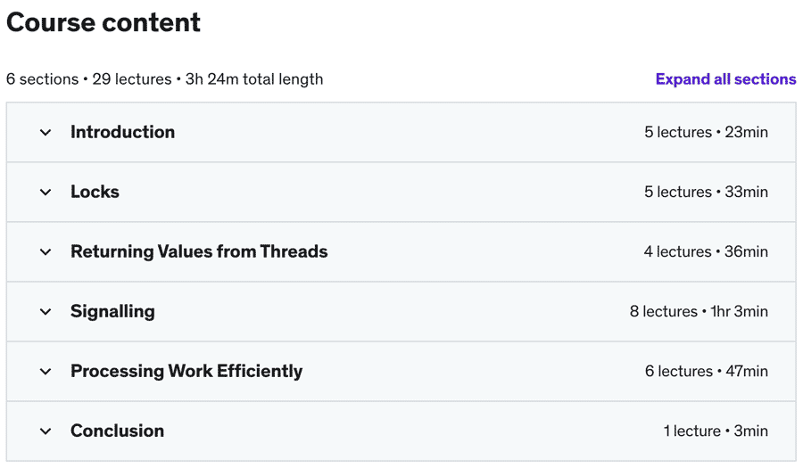 Course topics · Udemy — Learn Multithreading in C++ 2020-8