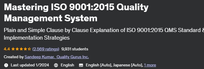 Pictures · Udemy — Mastering ISO 9001:2015 Quality Management System 2021-12