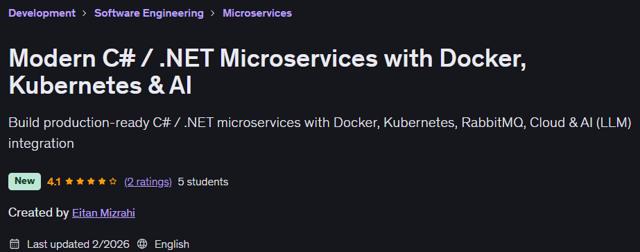 이미지 · 현대적인 C# / .NET 마이크로 서비스와 함께 Docker, Kubernetes & AI 2026-2
