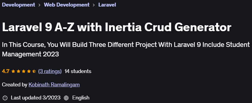 Pictures · Udemy — Laravel 9 A-Z with Inertia Crud Generator 2023-3