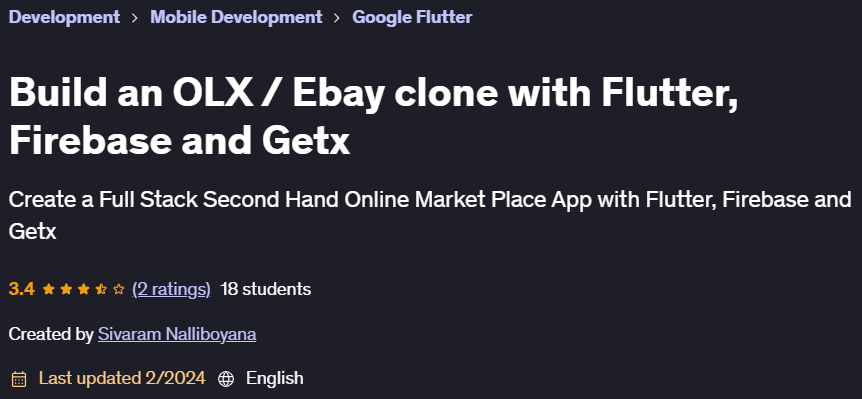 Pictures · Udemy — Build an OLX / Ebay clone with Flutter, Firebase and Getx 2024-2