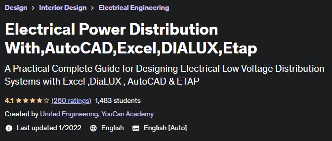 Pictures · Udemy — Electrical Power Distribution With,AutoCAD,Excel,DIALUX,Etap 2021-10/2024-5