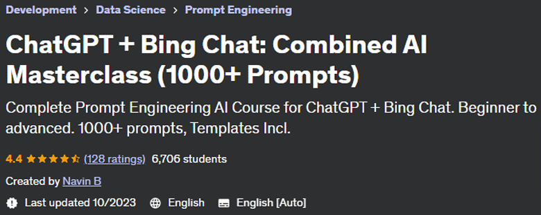Pictures · Udemy — ChatGPT + Bing Chat: Combined AI Masterclass (1000+ Prompts) 2023-5