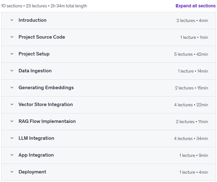 Course topics · Build End-to-End GenAI Project: Travel AI Agent with Python 2025-8