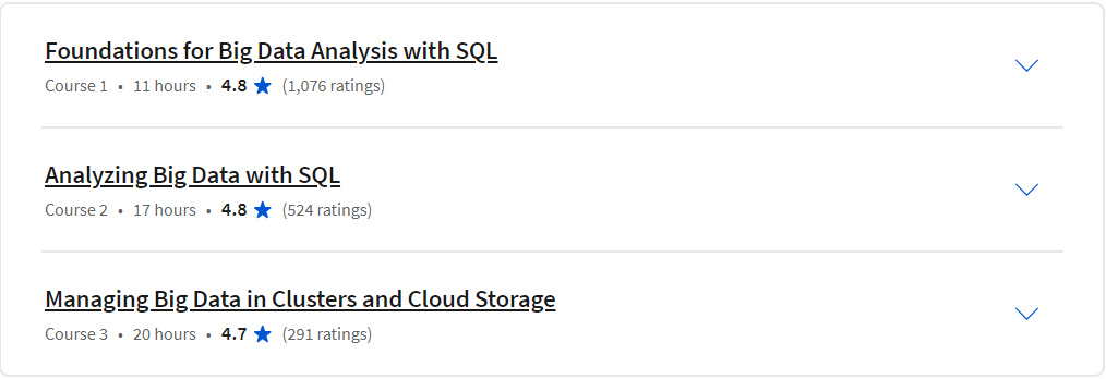 Course topics · Modern Big Data Analysis with SQL Specialization 2022-9