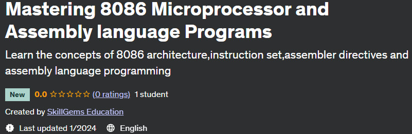 Pictures · Udemy — Mastering 8086 Microprocessor and Assembly language Programs 2024-1