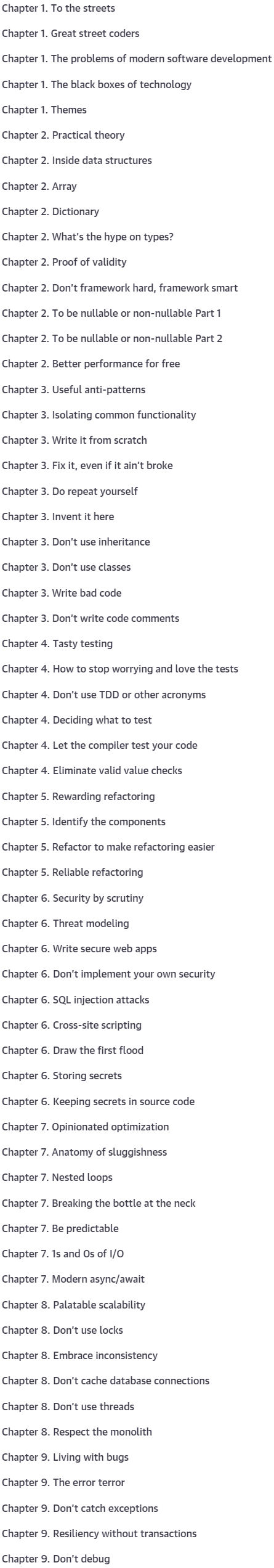 Course topics · Oreilly – Street Coder, Video Edition 2023-7