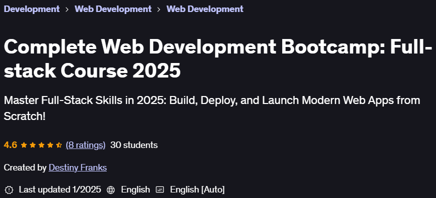 Pictures · Complete Web Development Bootcamp: Full-stack Course 2025 2024-11
