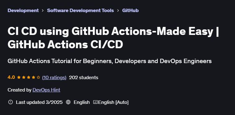 Pictures · Udemy — CI CD using GitHub Actions-Made Easy | GitHub Actions CI/CD 2023-8