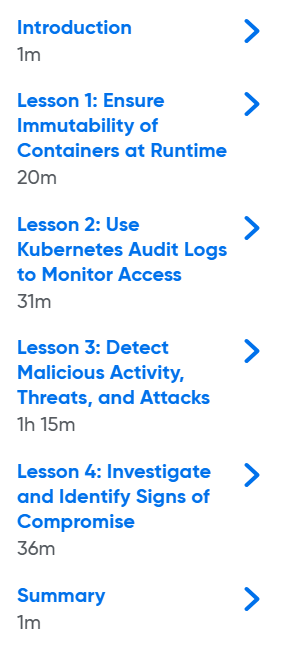 موضوعات الدورة · أوريلي - Kubernetes التعرف على التهديدات والهجمات 2025-4
