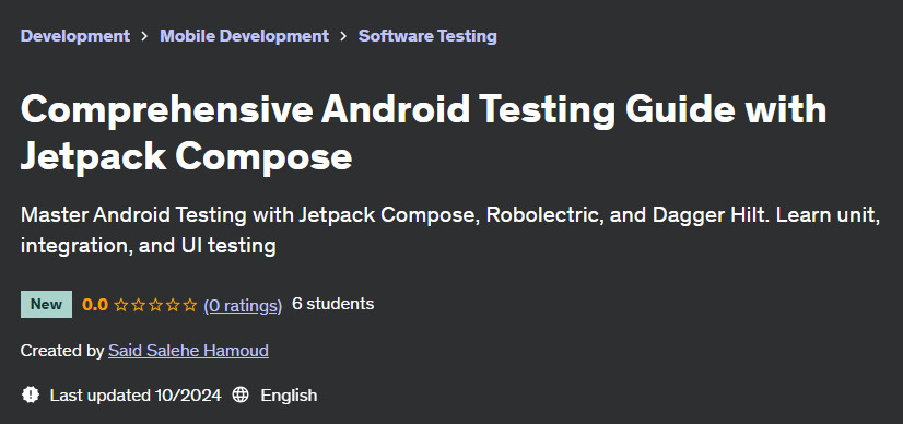 Pictures · Udemy — Comprehensive Android Testing Guide with Jetpack Compose 2024-10