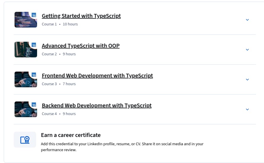Temas del curso · Desarrollo de la web con TypeScript Especialización 2025-10