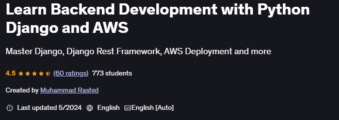Pictures · Learn Backend Development with Python Django and AWS 2024-3