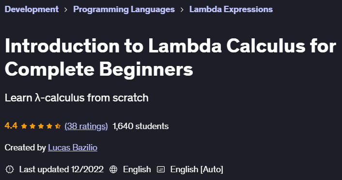 Pictures · Udemy — Introduction to Lambda Calculus for Complete Beginners 2022-12