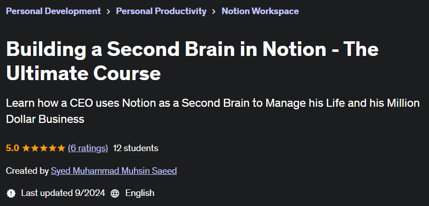Pictures · Building a Second Brain in Notion – The Ultimate Course 2024-9