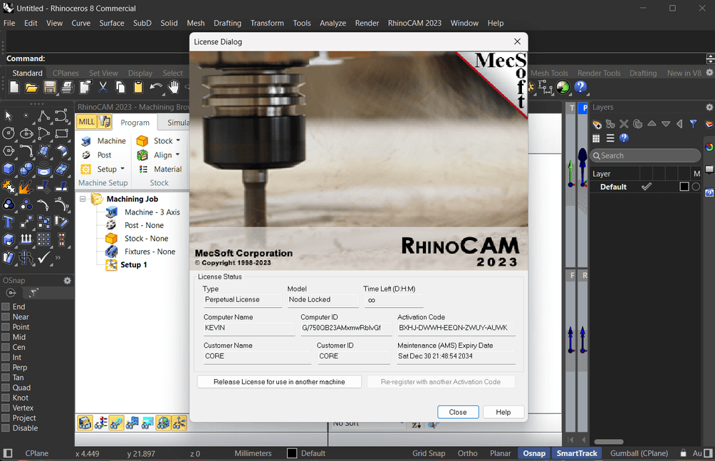 Bilder · Rhinocam 2023 Der V130.230 für Rhinoceros x64