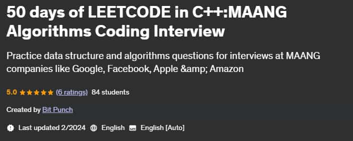 Pictures · Udemy — 50 days of LEETCODE in C++:MAANG Algorithms Coding Interview 2023-8