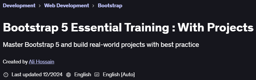 Pictures · Udemy — Bootstrap 5 Essential Training : With Projects 2023-6