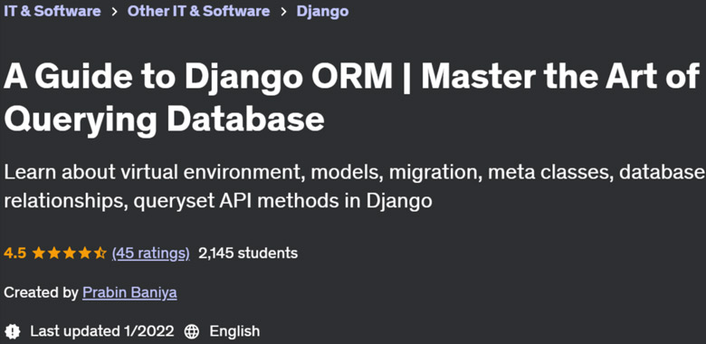 Pictures · Udemy — A Guide to Django ORM | Master the Art of Querying Database 2022-1