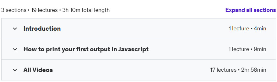 Course topics · JavaScript Masterclass Course 2024 : Start from Scratch 2024-10