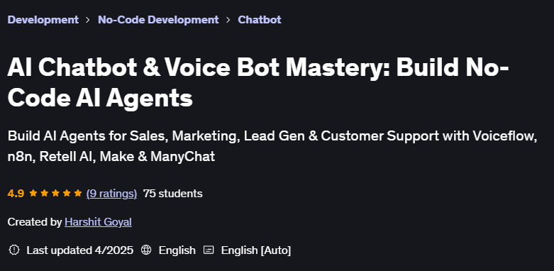 Pictures · Udemy — AI Chatbot & Voice Bot Mastery: Build No-Code AI Agents 2025-3