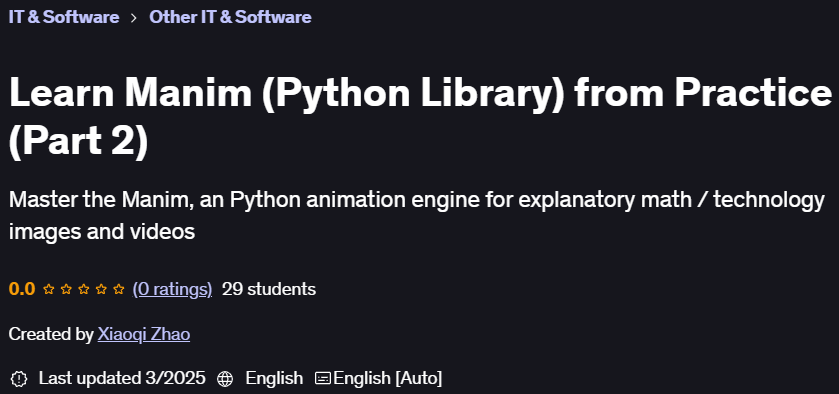 Pictures · Udemy — Learn Manim (Python Library) from Practice (Part 2) 2025-3