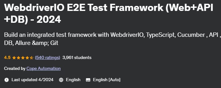 Pictures · WebdriverIO E2E Test Framework (Web+API +DB) – 2024 2022-6