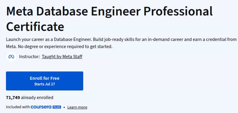 Pictures · Coursera — Meta Database Engineer Professional Certificate 2025-7