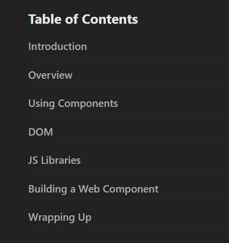 Course topics · Frontend Masters — Web Components 2022-5