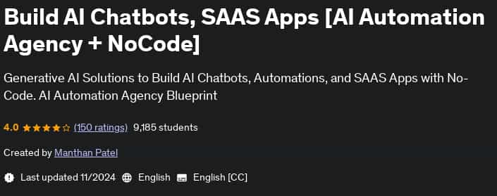 Pictures · Udemy — Build AI Chatbots, SAAS Apps [AI Automation Agency + NoCode] 2024-10