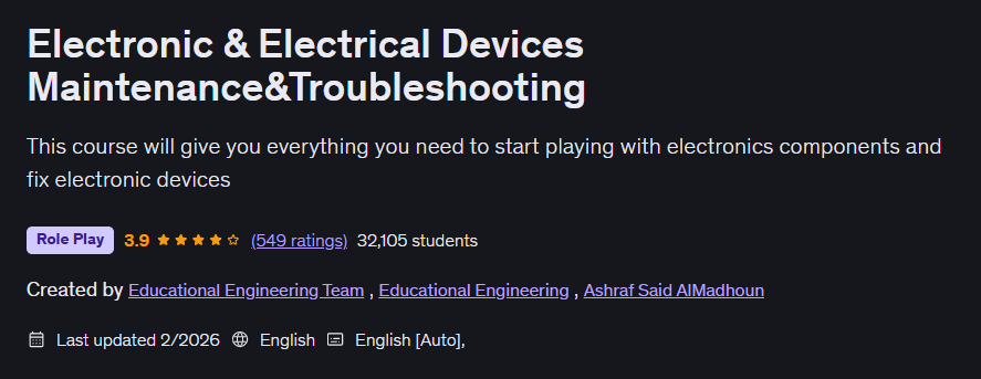 Pictures · Electronic & Electrical Devices Maintenance&Troubleshooting 2026-2