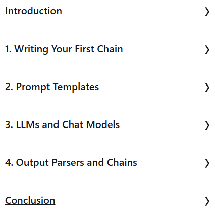 Course topics · LinkedIn — LangChain.js: An AI ToolChain for JavaScript Developers 2025-1