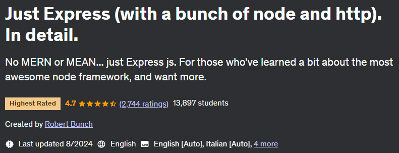 Pictures · Udemy — Just Express (with a bunch of node and http). In detail. 2024-8