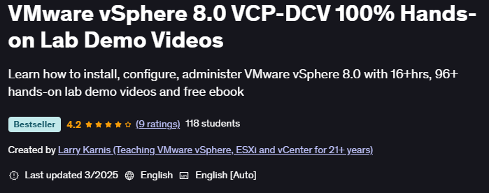 Imágenes · El VMware vSphere 8.0 El VCP-DCV 100% HANDS-ON LAB Demo videos 2025-3