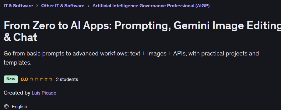 이미지 · 0에서 0까지 AI 애플리케이션: Prompting, Gemini Image Editing & Chat 2026-2