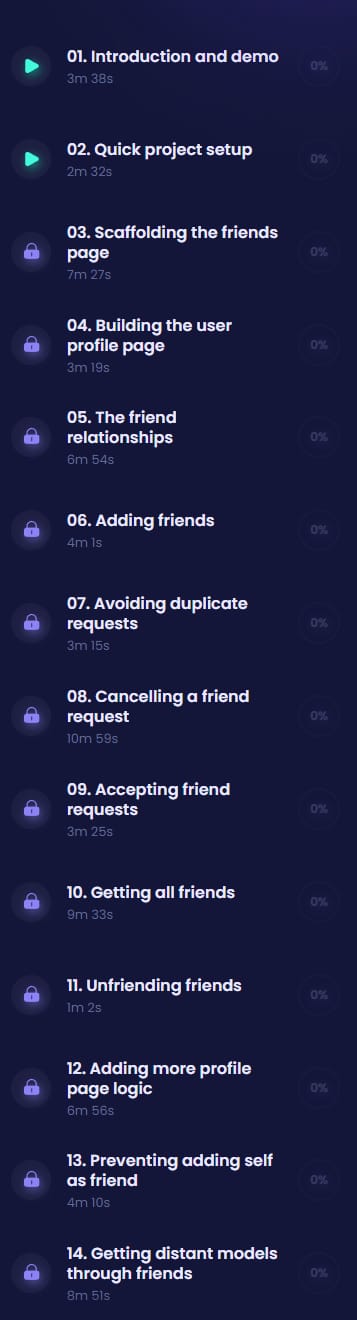 Course topics · CodeCourse — Build a Friend System in Laravel 2022-4