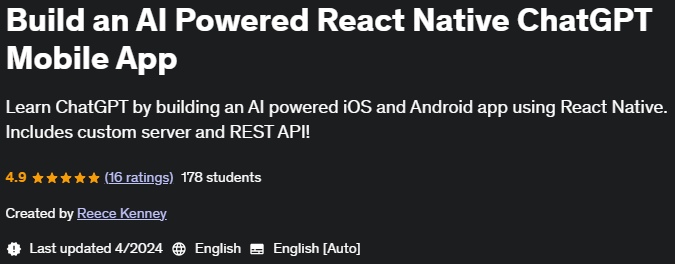 Pictures · Udemy — Build an AI Powered React Native ChatGPT Mobile App 2024-2