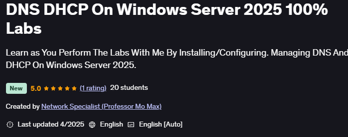 الصور · DNS DHCP على Windows الخادم 2025 100% مختبرات 2025-4