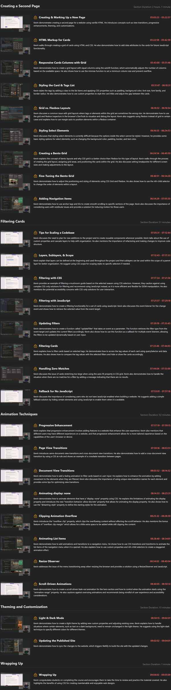 Course topics · Frontend Masters — Professional CSS: Build a Website from Scratch 2025-1