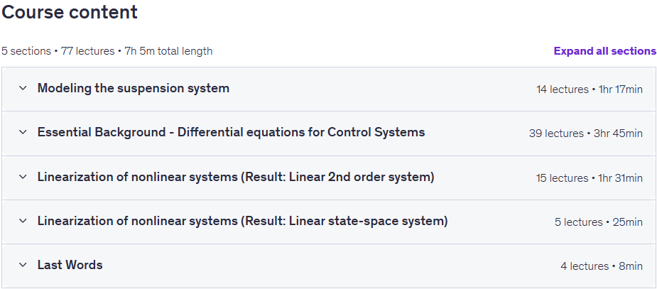 Course topics · Vehicle suspension control 1: Linearize nonlinear systems 2025-11