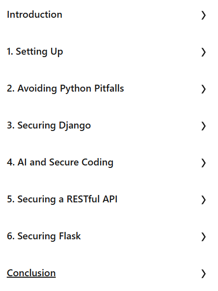 Course topics · Secure Coding in Python 2024-12