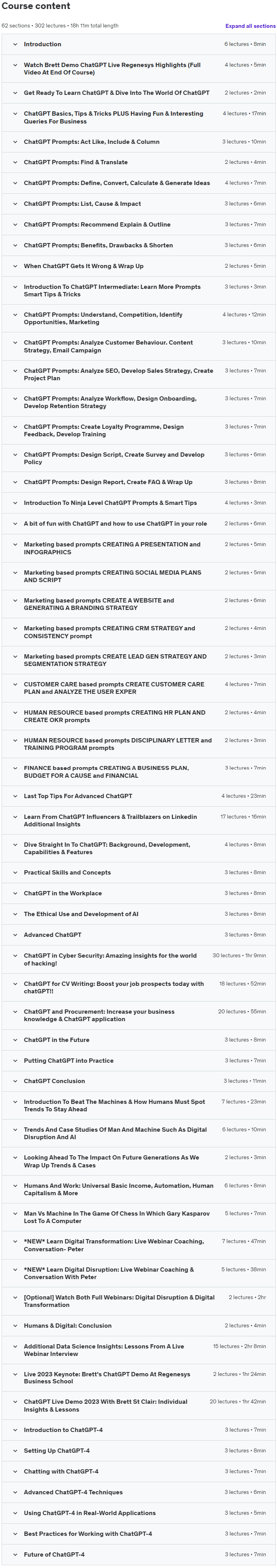 Course topics · ChatGPT 101: Learn ChatGPT Prompts & ChatGPT Smart Tips 2022-5