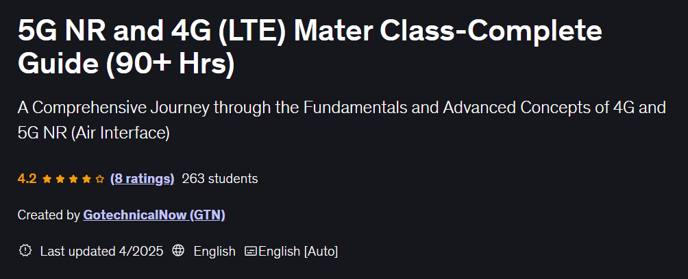 이미지 · 5G NR 및 4G (LTE) Mater Class-Complete 가이드 (90더 많은 Hrs) 2025-4