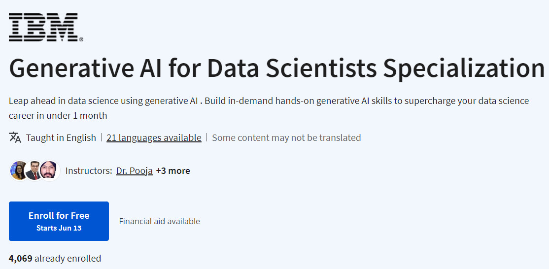 Pictures · Coursera — Generative AI for Data Scientists Specialization 2024-2
