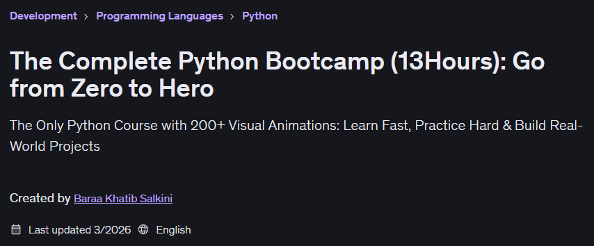 Pictures · Udemy — The Complete Python Bootcamp (13Hours): Go from Zero to Hero 2026-2