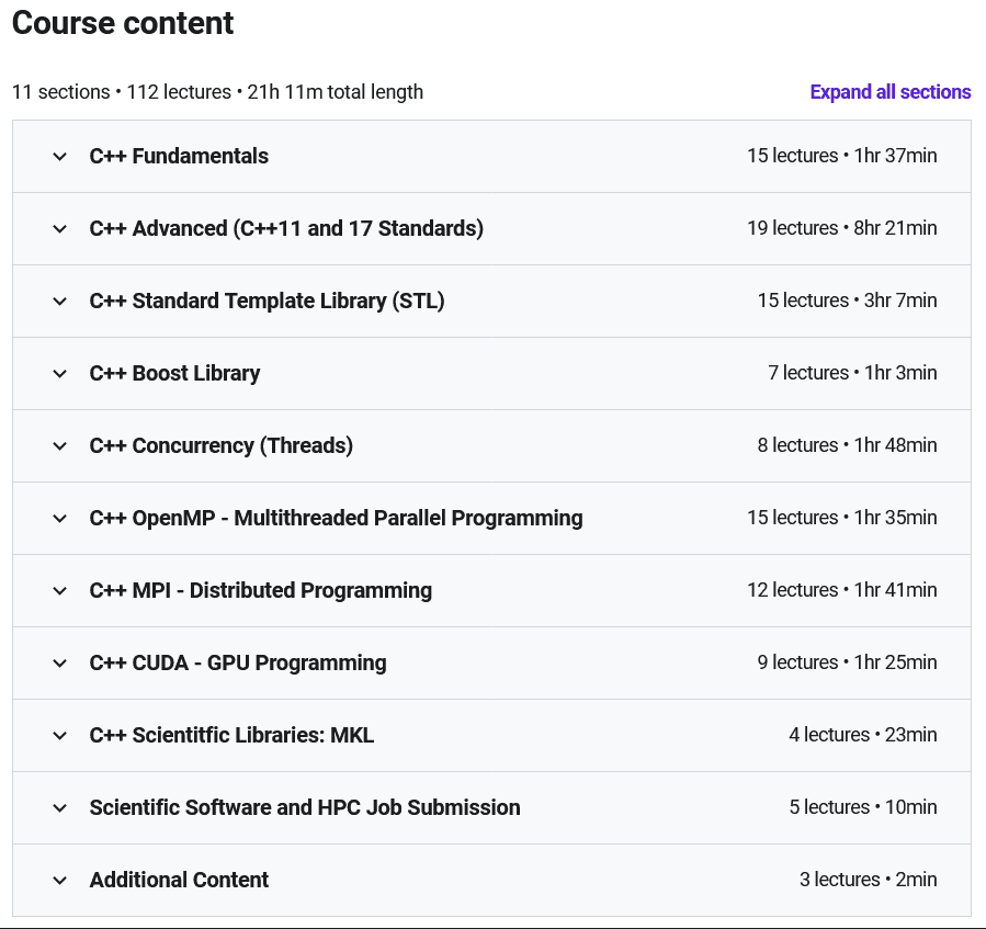 강좌 주제 · 완전한 C++ 과학 프로그래밍 벤들 - 21 며칠! 2021-3