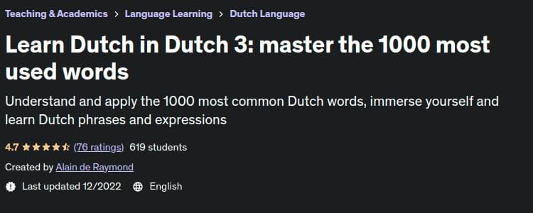 Pictures · Udemy — Learn Dutch in Dutch 3: master the 1000 most used words 2022-7
